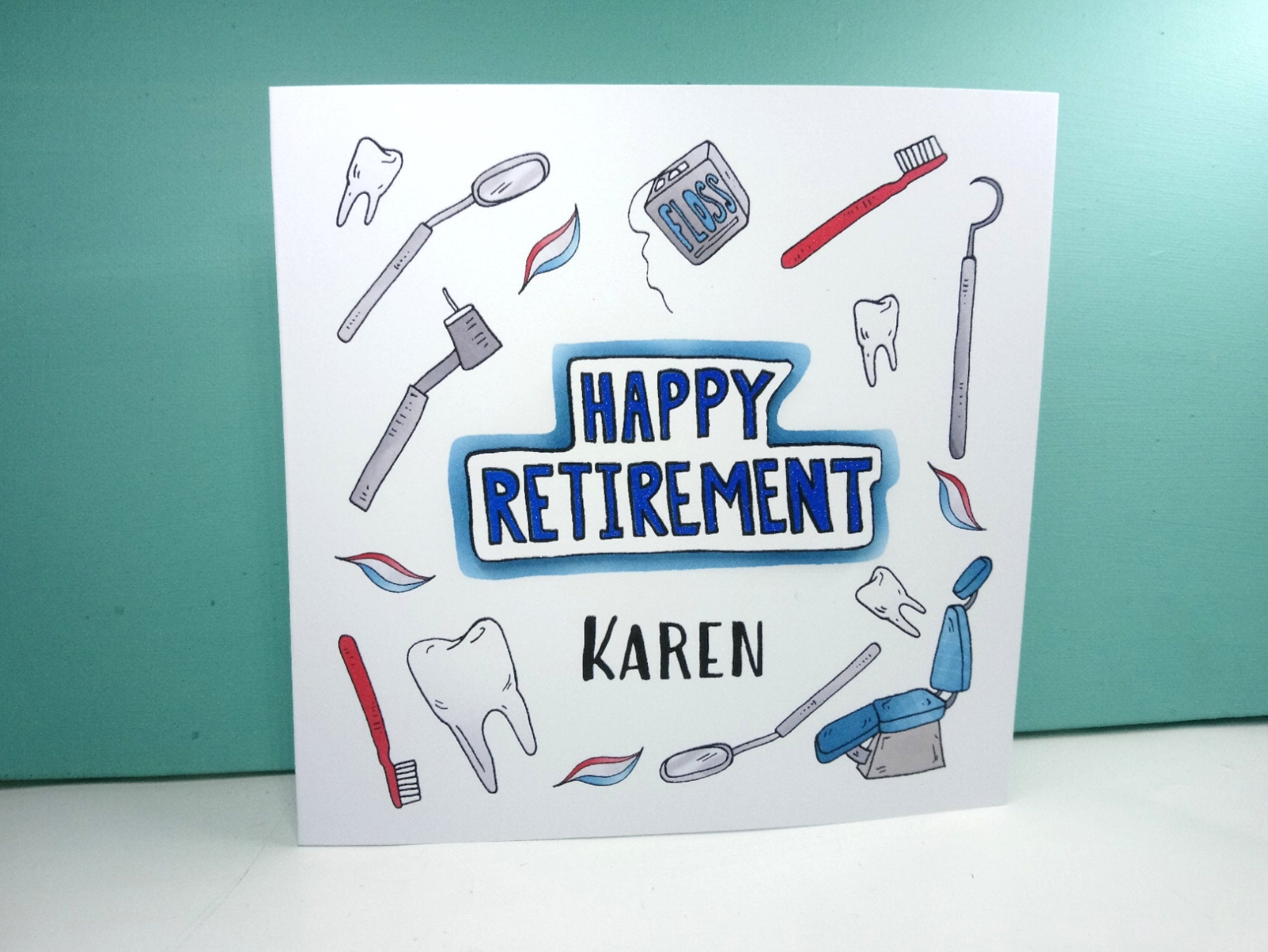 Dentist Retirement Card Personalised cards Orthodontist Etsy