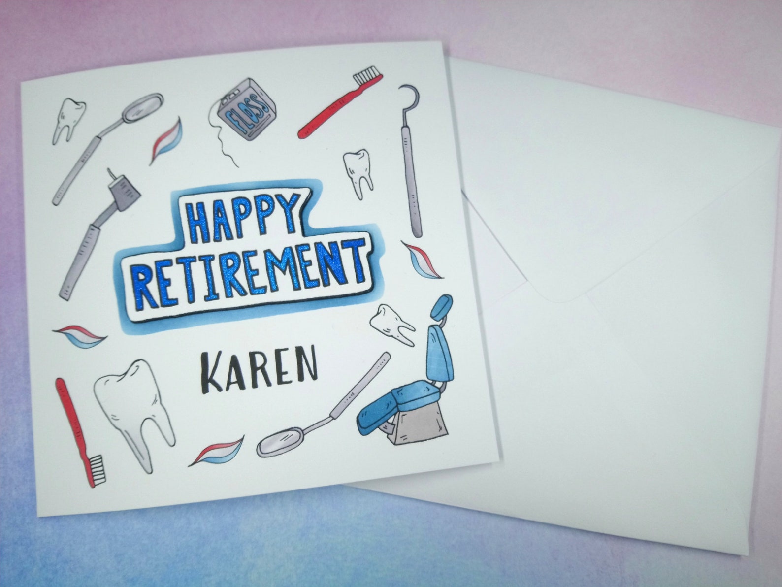 Dentist Retirement Card Personalised cards Orthodontist Etsy