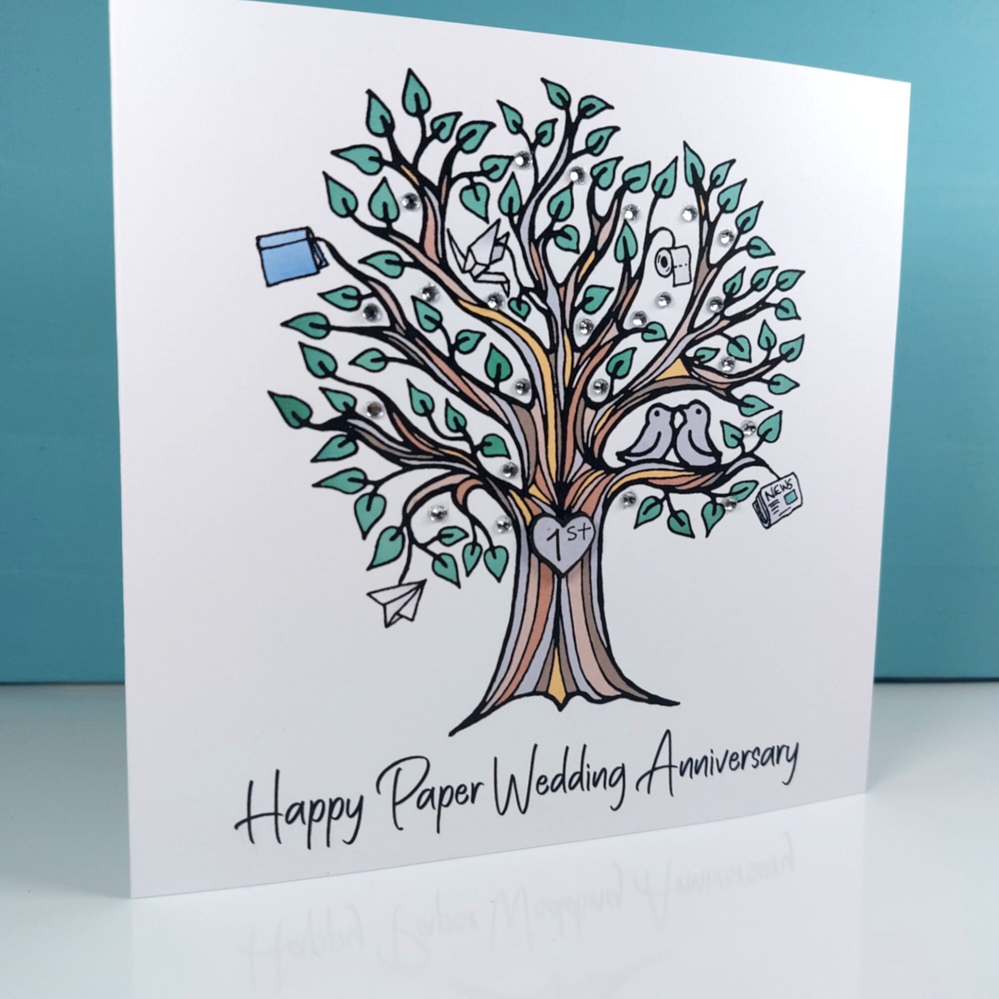 Paper 1st Wedding Anniversary Card 1 Year Anniversary | Etsy UK