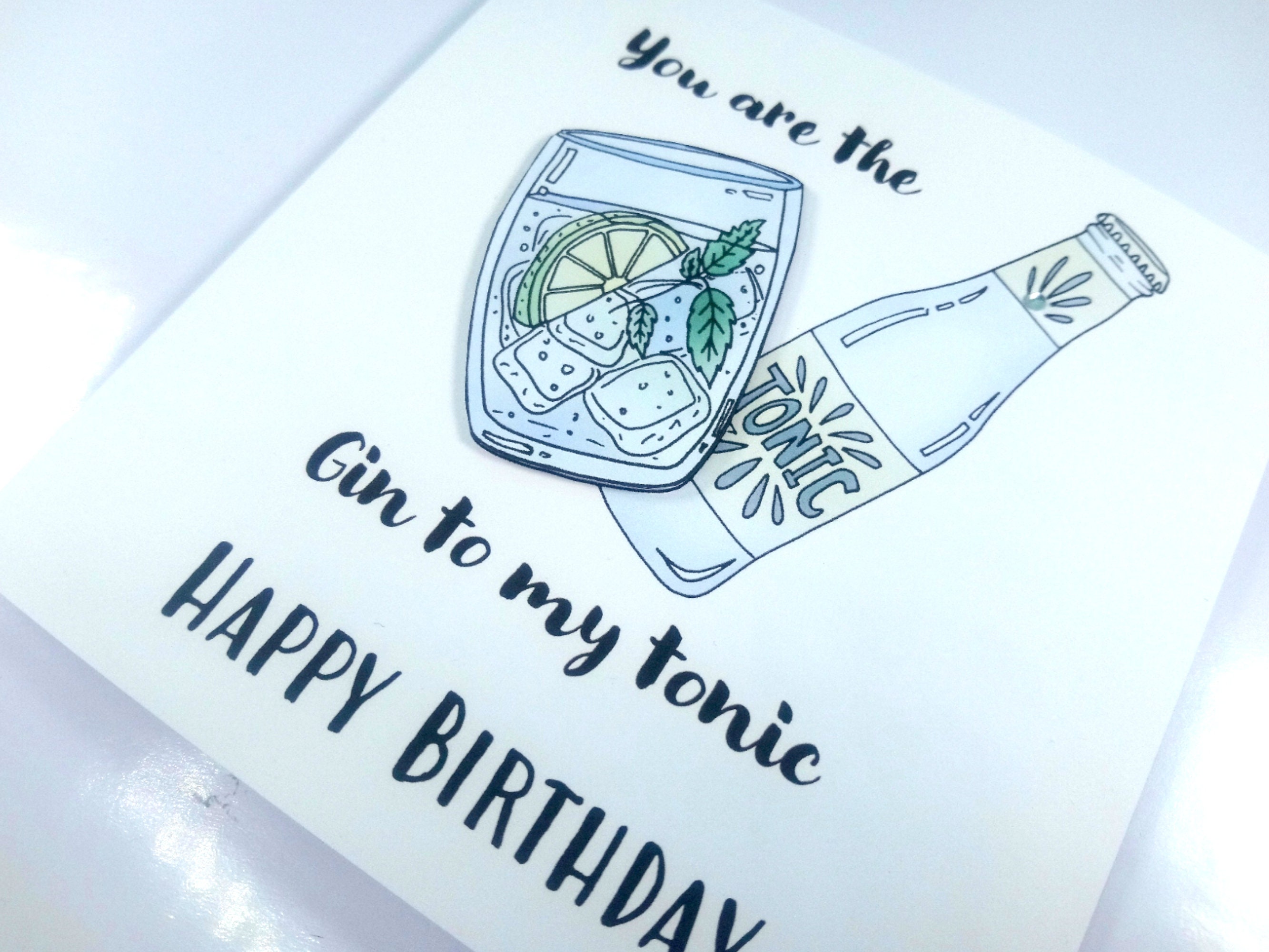 Gin and Tonic Birthday Card Happy Birthday Card Handmade Etsy