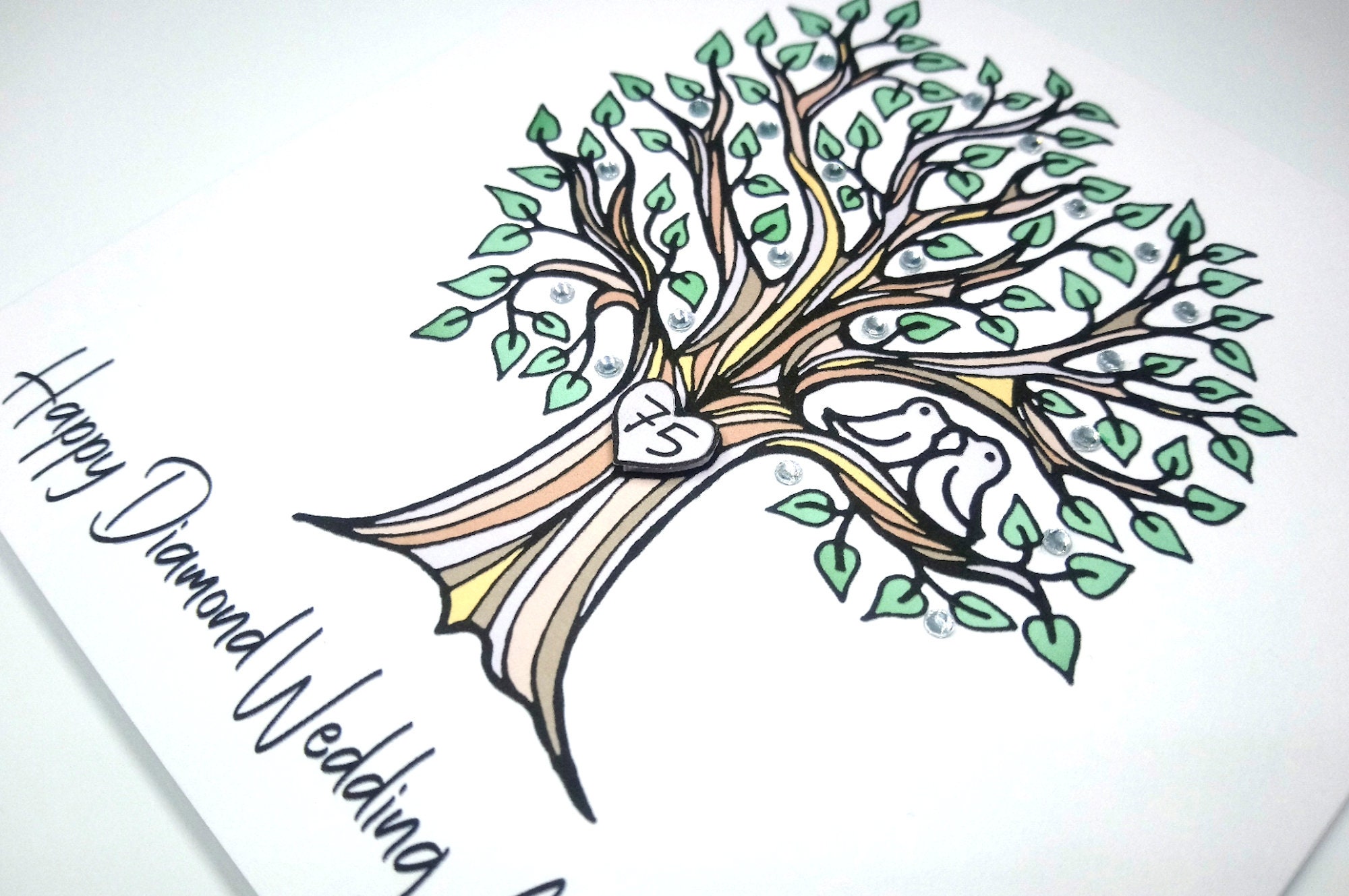 Diamond 75th Wedding Anniversary Card 75 year Anniversary Etsy