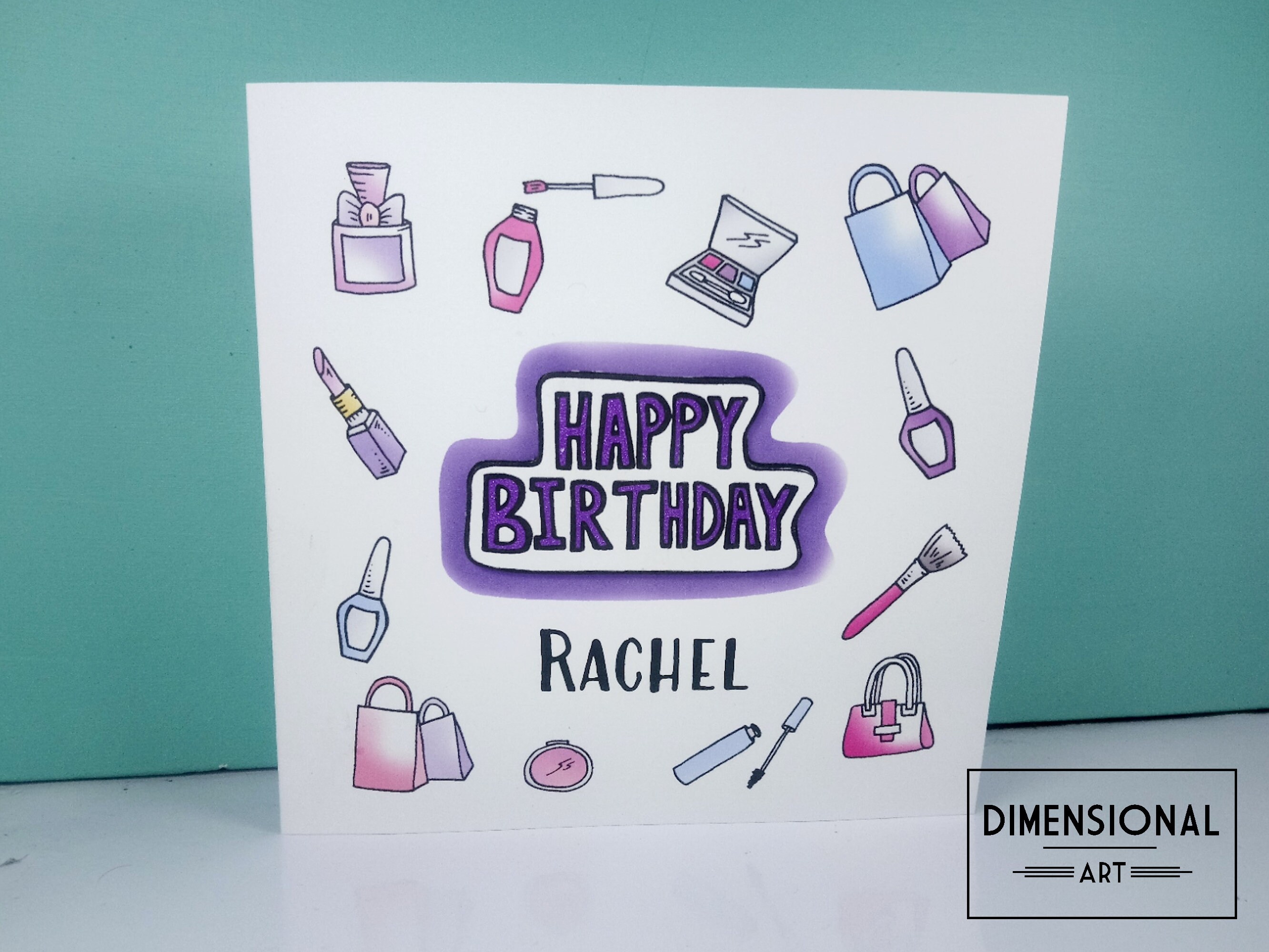 Make up Birthday Card Happy Birthday card Cards for her | Etsy