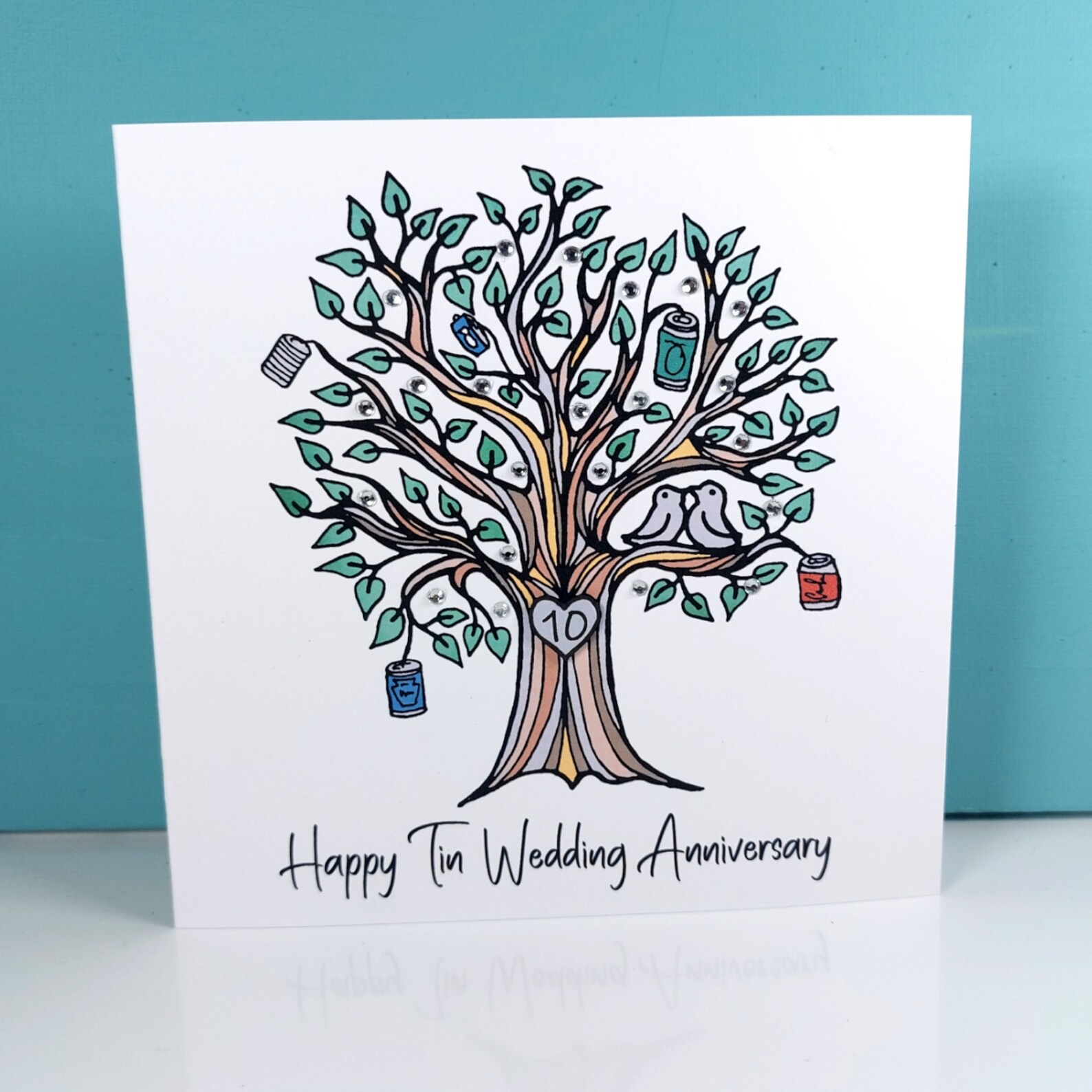 Tin 10th Wedding Anniversary Card 10 Year Anniversary - Etsy UK
