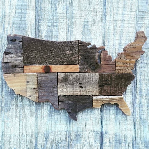 American Patchwork Reclaimed Wood Art (Small)