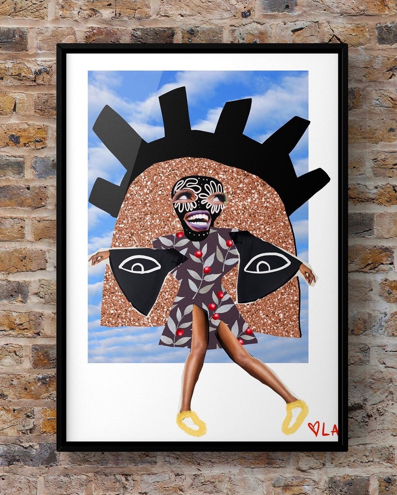 Contemporary Mixed Media Digital Collage Artwork Black - Etsy