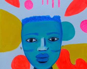 Original Mixed Media Abstract Painting | Acrylic on Paper | Black Owned