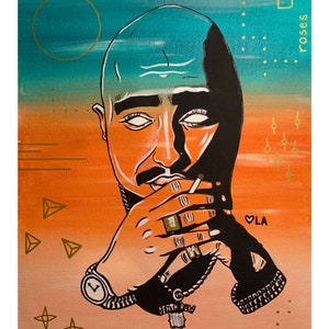 Tupac Portrait | Colorful Contemporary Fine Art Print | Black Owned | Hip Hop Lovers