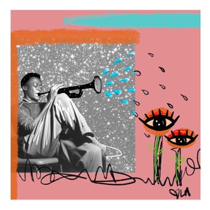 Miles David | Zeitgenössische afroamerikanische Kunst Digitale Collage | Schwarz besessen