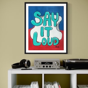 Original Mixed Media Painting | Afrocentric Colorful Typography Art  | Black Owned