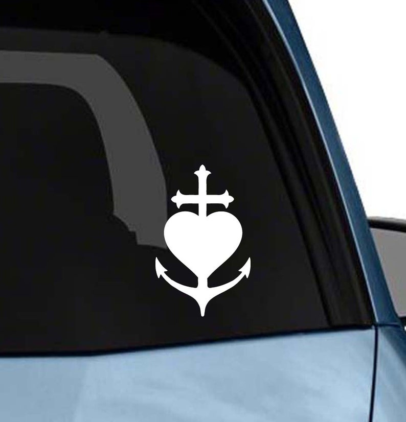 CAR Decal Version 3 Faith hope love anchor cross symbol vinyl | Etsy
