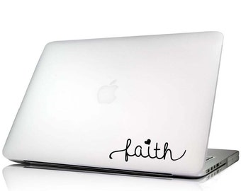 Laptop Decal Version 2 Faith heart forever love religious vinyl decal sticker saying Macbook sticker skin decoration lettering stencil art