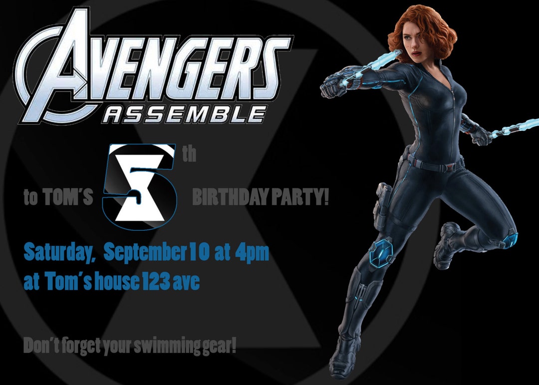 Black Widow Birthday Invitation - Etsy