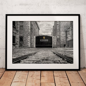 St James's Gate, Guinness, Home of the black stuff, Dublin, Black and white, wall decor, print