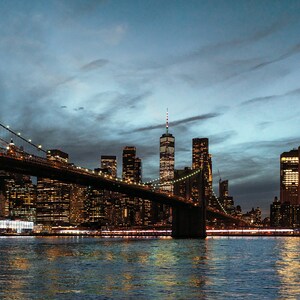 New York, Manhattan skyline from Brooklyn, Print only, Nightscape Manhattan