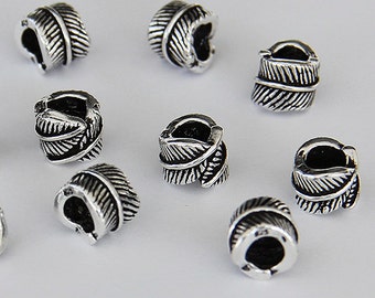 Large Oxidized Bali Sterling Silver Rondelle Spacer Beads 7x11 mm 2 PCS 