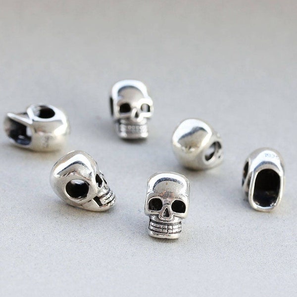 Best Seller! 5 Sterling Silver Human Skull Bead 7 x 11 mm.