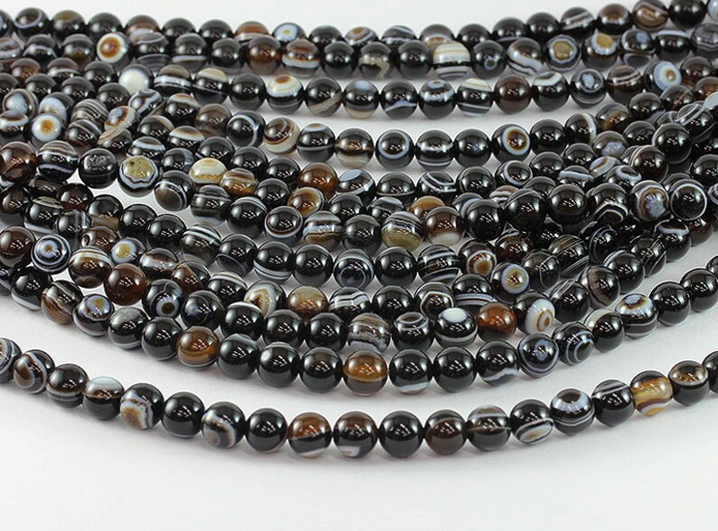 Beads for Handmade Jewelry Natural Stone Beads High Quality at Low Prices Wholesale Bulls Eye Agate 8,10 mm Smooth Round Beads