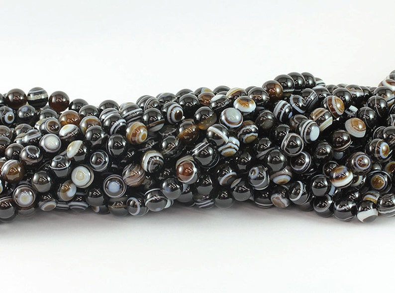 Beads for Handmade Jewelry Natural Stone Beads High Quality at Low Prices Wholesale Bulls Eye Agate 8,10 mm Smooth Round Beads