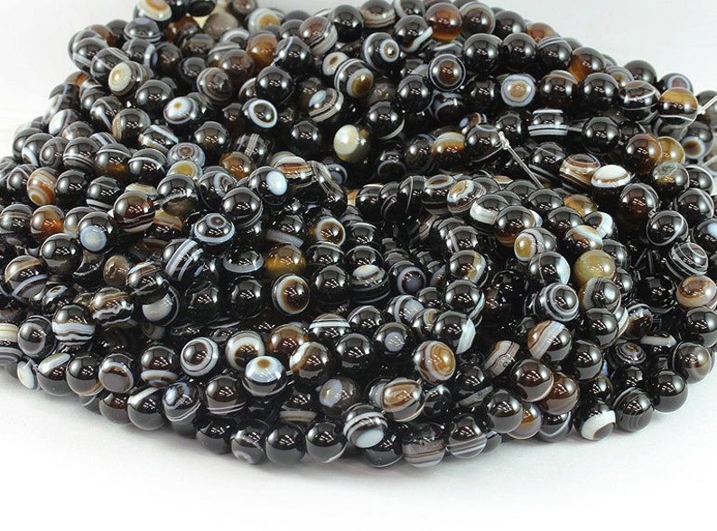 Beads for Handmade Jewelry Natural Stone Beads High Quality at Low Prices Wholesale Bulls Eye Agate 8,10 mm Smooth Round Beads