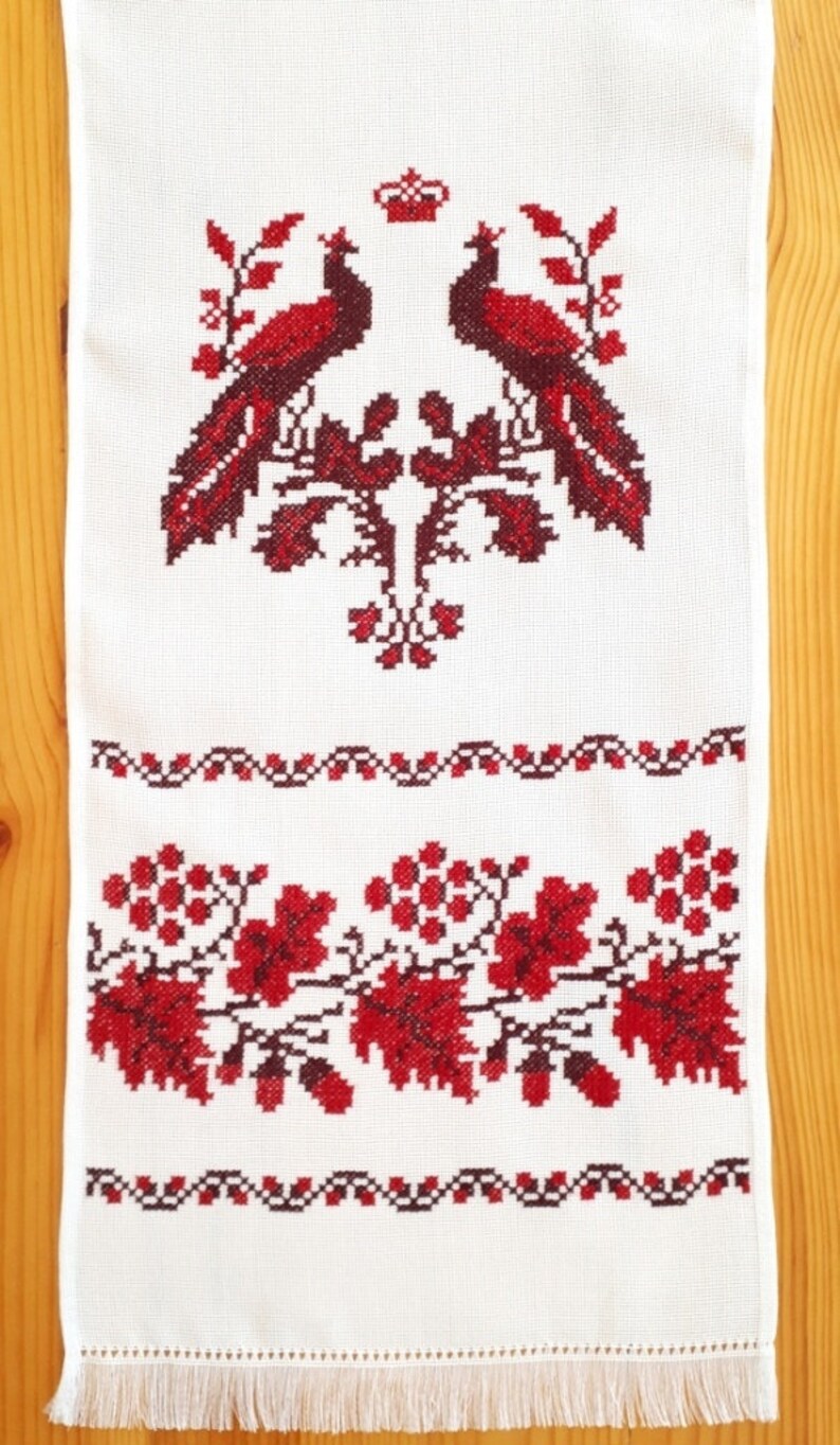 Ukrainian Embroidered Wedding Towel Rushnyk Cross Stitch Etsy
