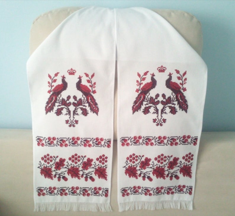 Ukrainian Embroidered Towel, Rushnyk, Cross Stitch, Handmade Etsy