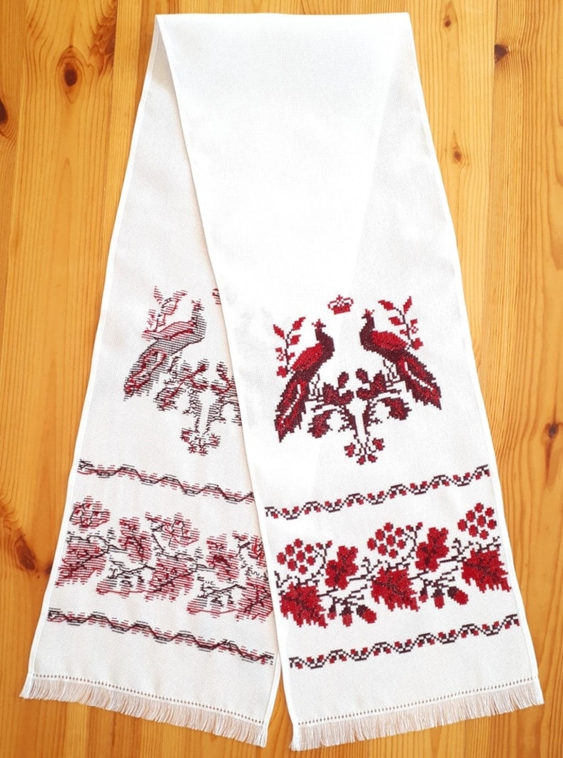 Ukrainian Embroidered Wedding Towel Rushnyk Cross Stitch Etsy