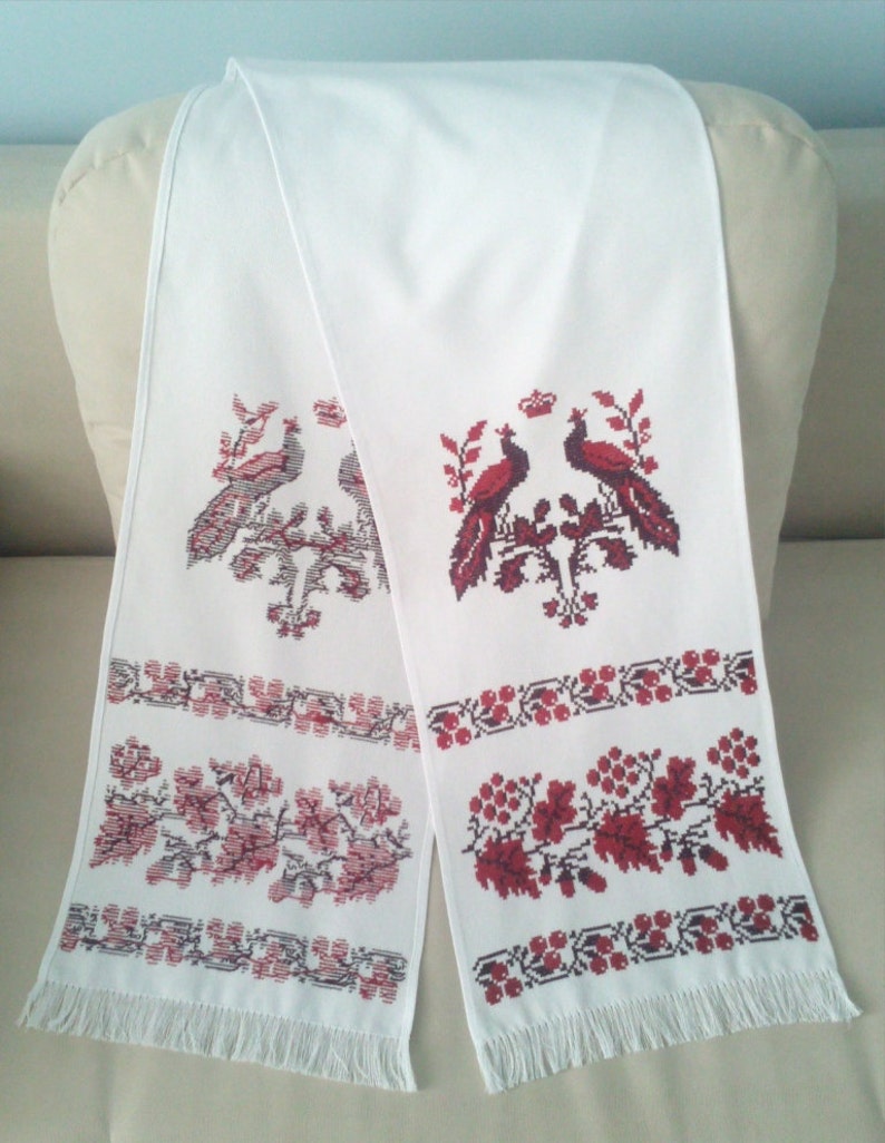 Ukrainian Embroidered Towel, Rushnyk, Cross Stitch, Handmade Etsy