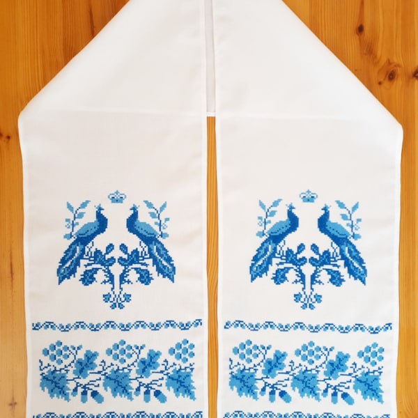 Ukrainian embroidered wedding towel, rushnyk, cross stitch, handmade