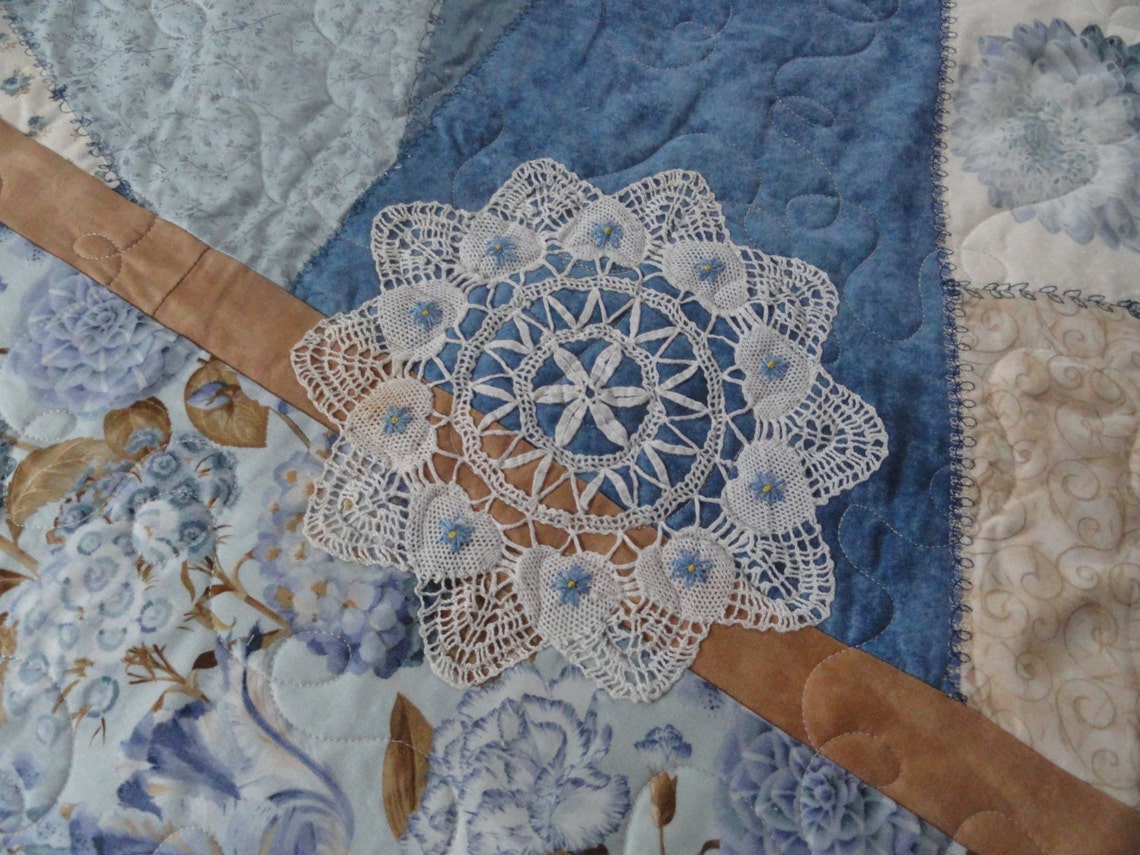 Crazy Quilt/doily Quilt Etsy