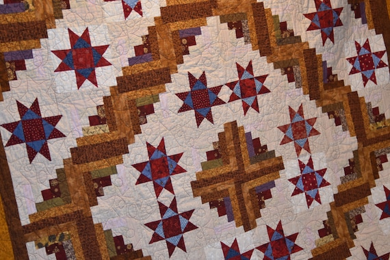 Log Cabin Star Quilt Etsy