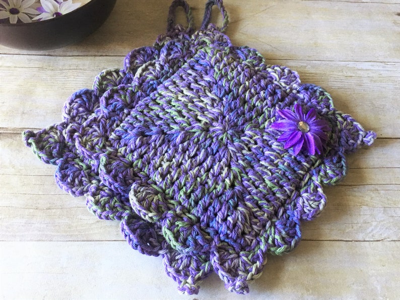 Kitchen Pot Holder Purple Pot Holder Pot Holders Crochet Etsy