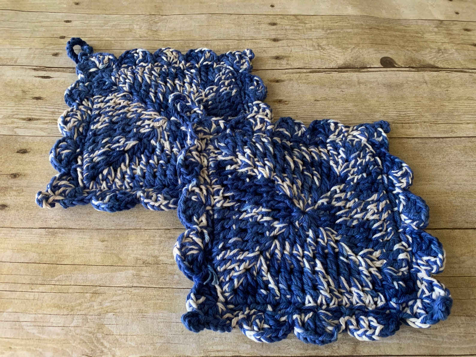 Pot Holders Crochet Pot Holders Kitchen Pot Holder Blue Etsy