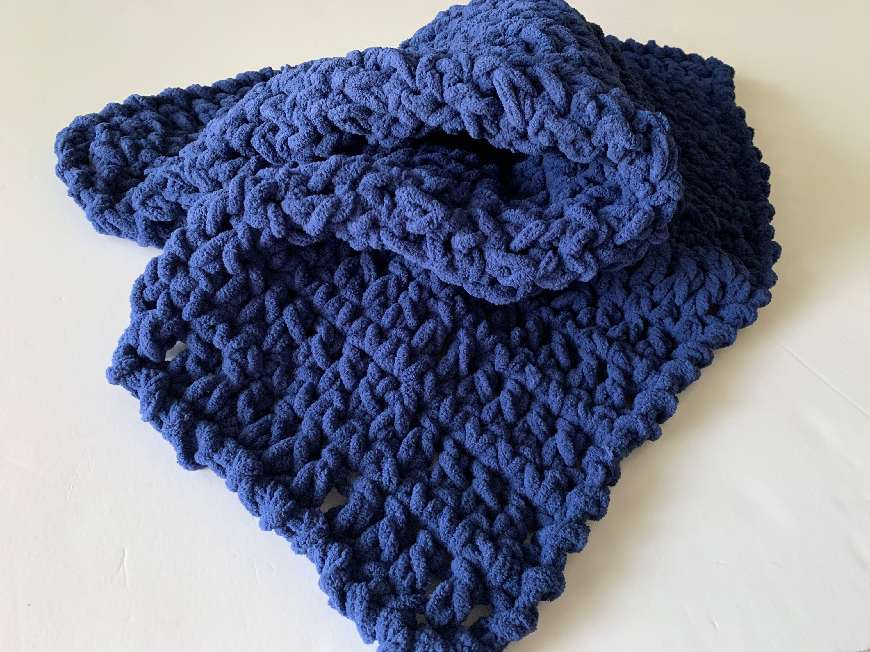 Navy Blue Baby Blanket Crochet Baby Blanket Photo Prop Etsy