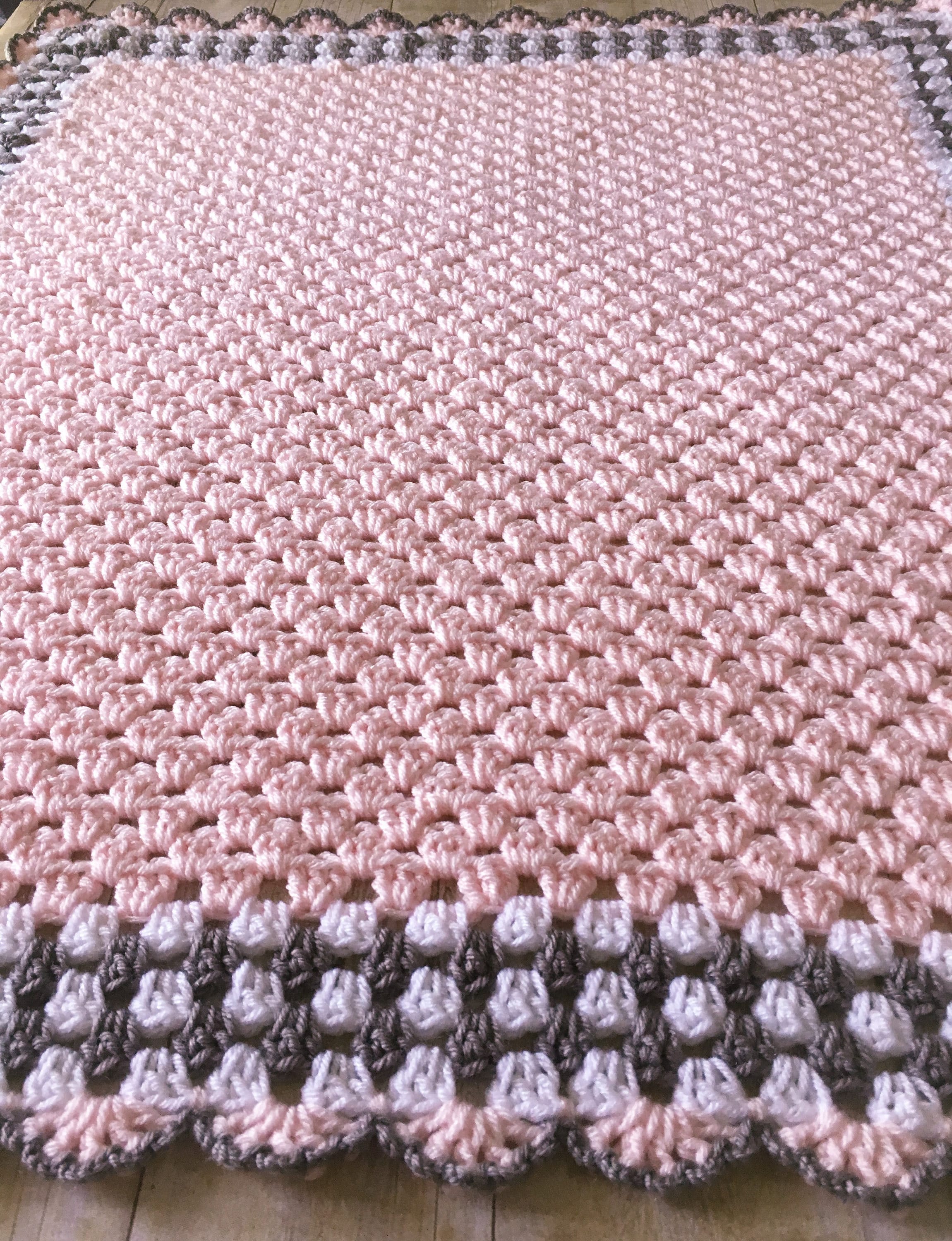Pink Grey Baby Blanket Pink Baby Blanket Crochet Baby Etsy Canada