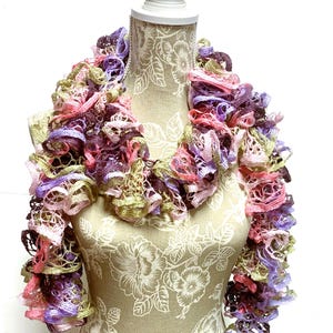 Multi Colored Ruffle Scarf, Mothers Day Gift, Crochet Ruffle Scarf, Crochet Scarf, Gift for Her, Ruffle Scarf, Fashion Scarf, Handmade Scarf