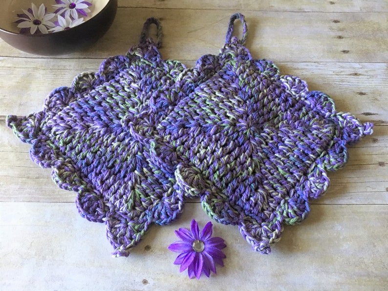 Kitchen Pot Holder Purple Pot Holder Pot Holders Crochet Etsy