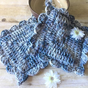 Multi Blue Pot Holders, Pot Holder Set, Crochet Pot Holders, Denim Potholders, Pot Holders, Denim Pot Holders, Cotton Potholders