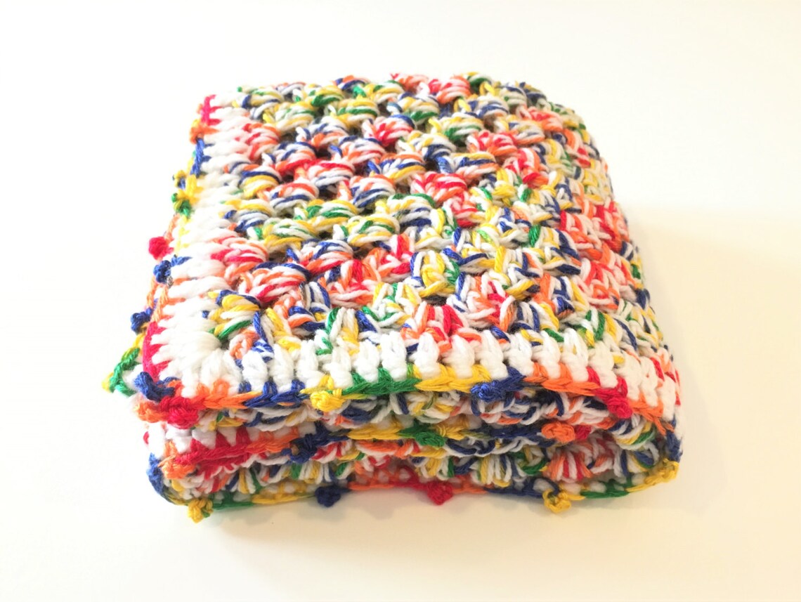 Rainbow Baby Blanket Crochet Baby Blanket Granny Square Etsy