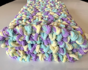 Lavender and Cream Crochet Blanket