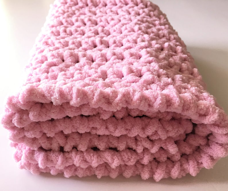 Pink Baby Blanket Crochet Baby Blanket Car Seat Blanket Etsy