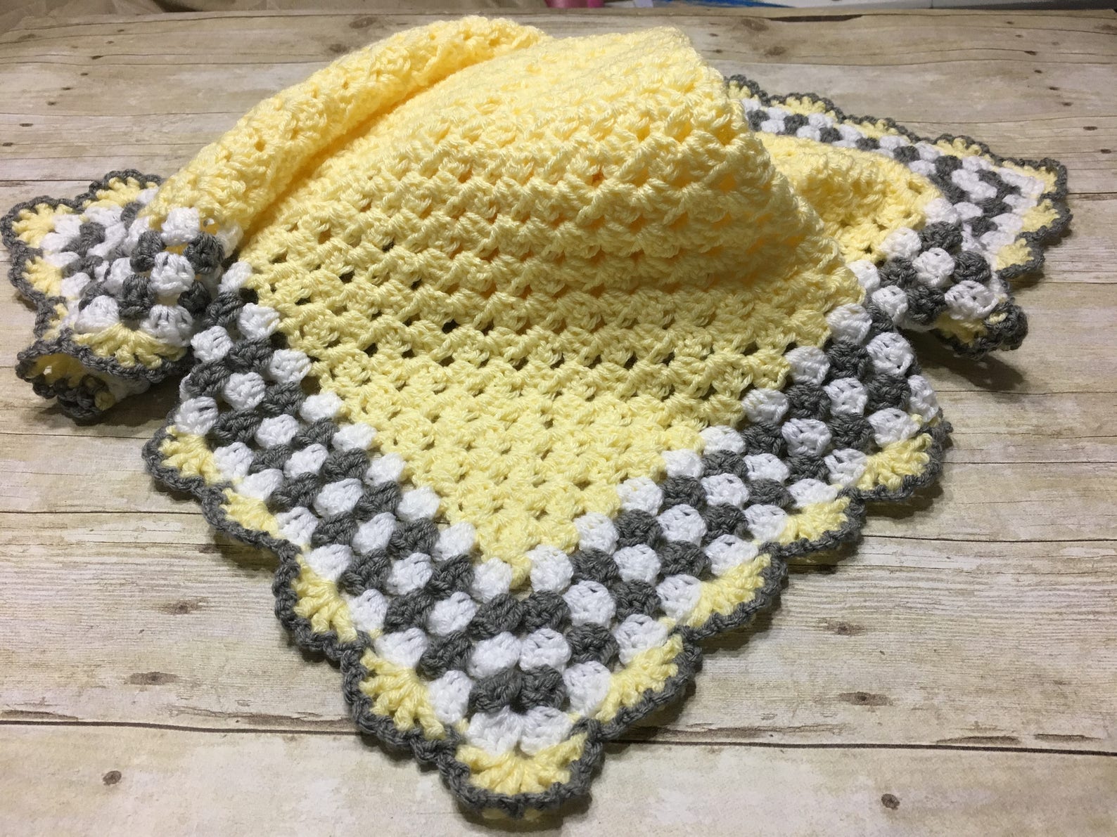 Blue Grey Baby Blanket Crochet Baby Blanket Blue Baby Etsy