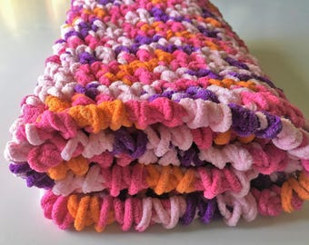 Pink Baby Blanket, Crochet Baby Blanket, Car Seat Blanket, Purple Baby Blanket, Baby Girl Blanket, Handmade Blanket, Baby Shower Gift Prop