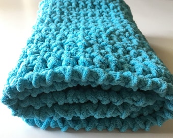 Aqua Baby Blanket, Crochet Baby Blanket, Car Seat Blanket, Handmade Blanket, Crochet Blanket, Photo Prop, Newborn Blanket, Free Shipping