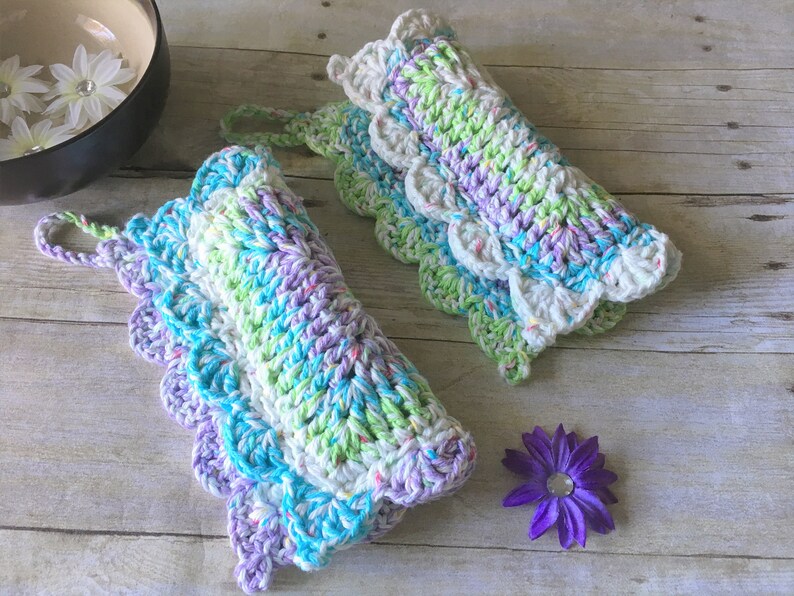 Set of 2 Kitchen Pot Holder Ready to Ship Gift Set BluePurple Pot Holder Crochet Pot Holders Handmade Pot Holders Pot Holder Hot Pad