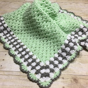 Mint Grey Baby Blanket, Mint Baby Blanket, Crochet Baby Blanket, Mint Crochet Afghan, Baby Afghan Mint Grey Blanket Crochet Blanket Handmade