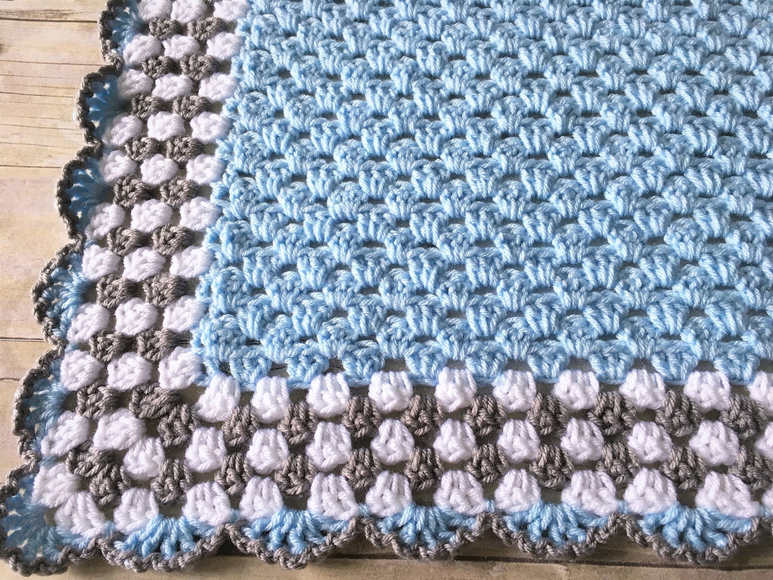 Pink Grey Baby Blanket Pink Baby Blanket Crochet Baby Etsy