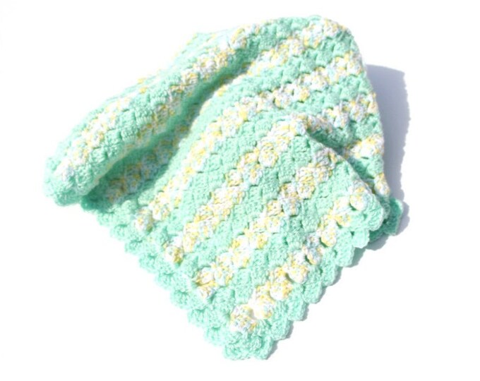 Mint Green Blanket, Crochet Baby Blanket, Baby Blanket, Mint Baby