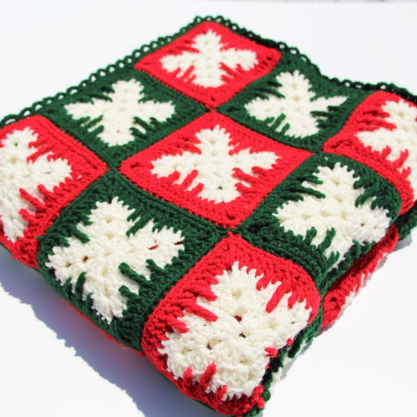 Holiday Afghan, Crochet Afghan, Crochet Blanket, Christmas Afghan, Crochet Throw, Throw Blanket, Ready to Ship, Bedding, Handmade Crochet