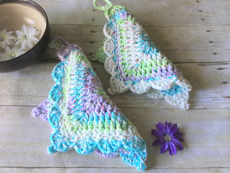 Set of 2 Kitchen Pot Holder Ready to Ship Gift Set BluePurple Pot Holder Crochet Pot Holders Handmade Pot Holders Pot Holder Hot Pad