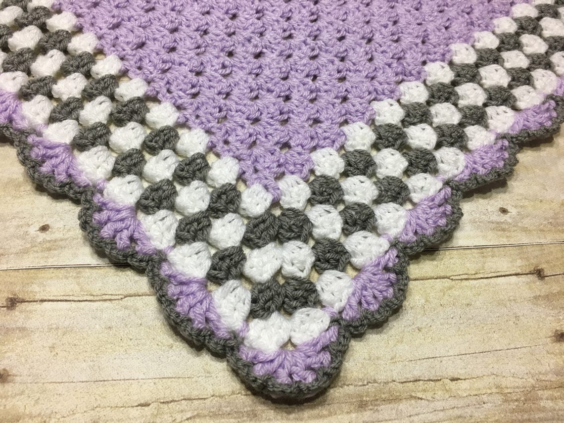 Lavender Baby Blanket Crochet Baby Blanket Purple Baby Etsy